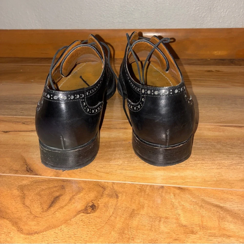 Moreschi Black Leather Shoes (brogue detail) – Made in Italy - mens size 10.5